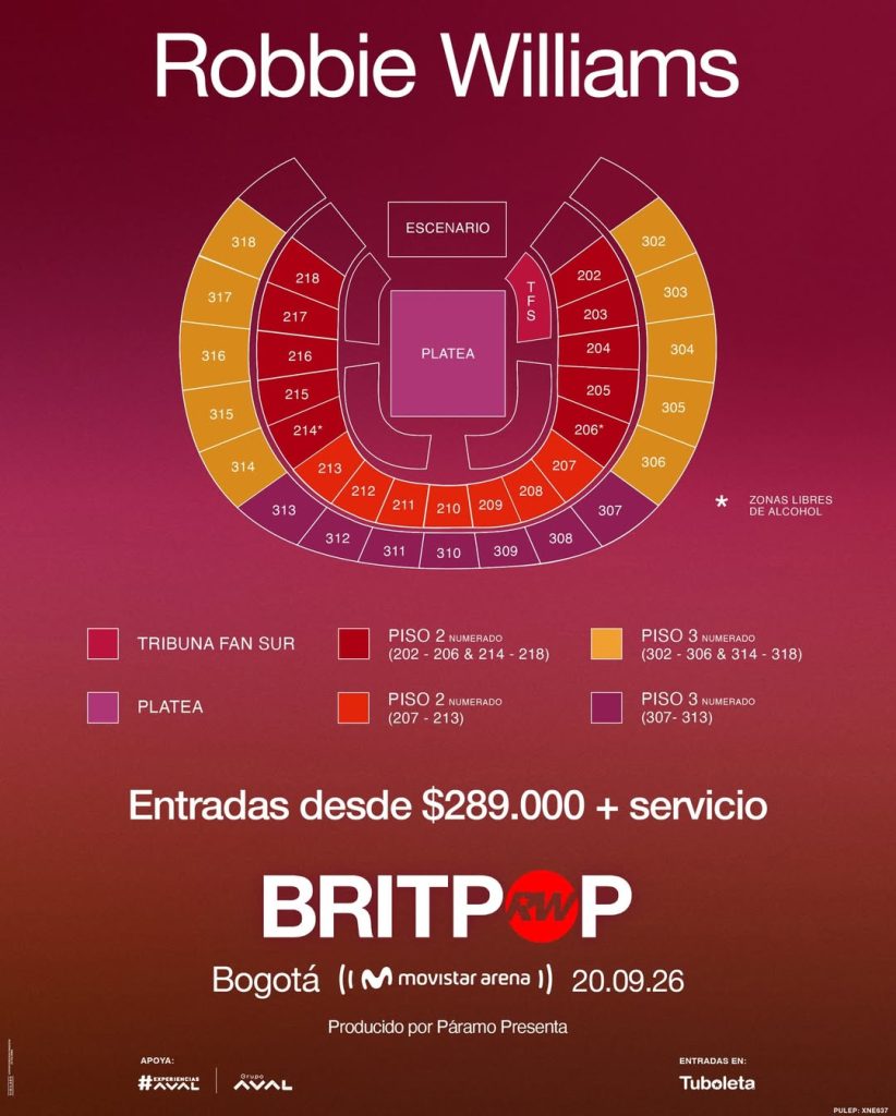 Robbie Williams entradas y asientos