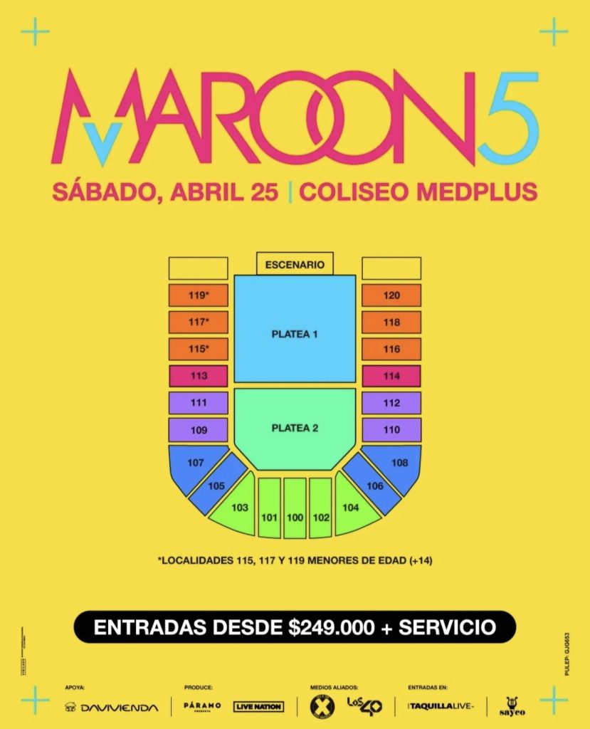 concierto Maroon 5 Colombia