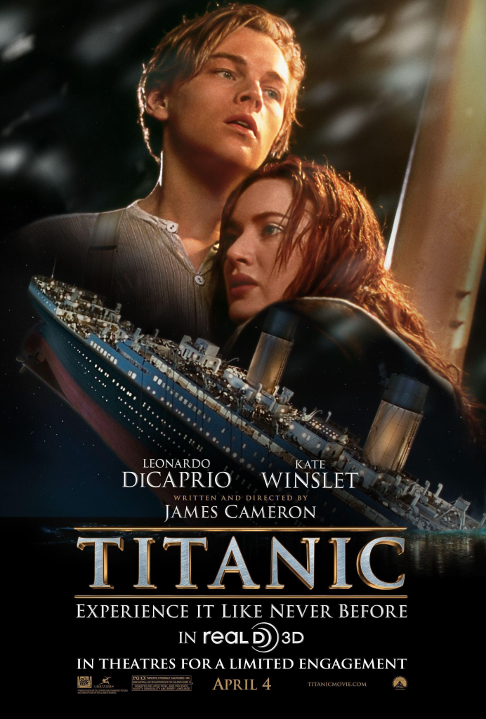 Leonardo DiCaprio como Jack Dawson en la película Titanic de 1997
