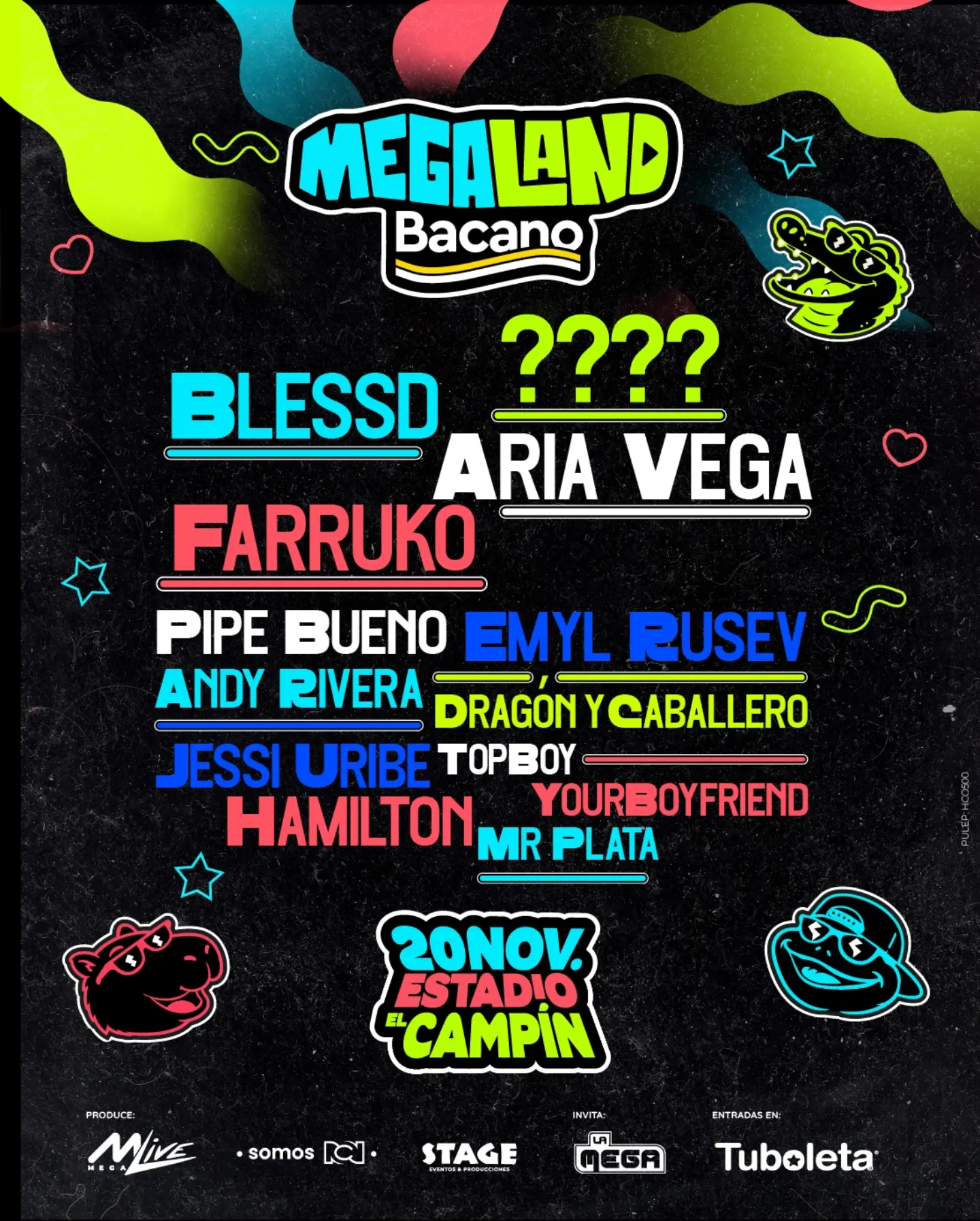 Lineup del Megaland Bacano 